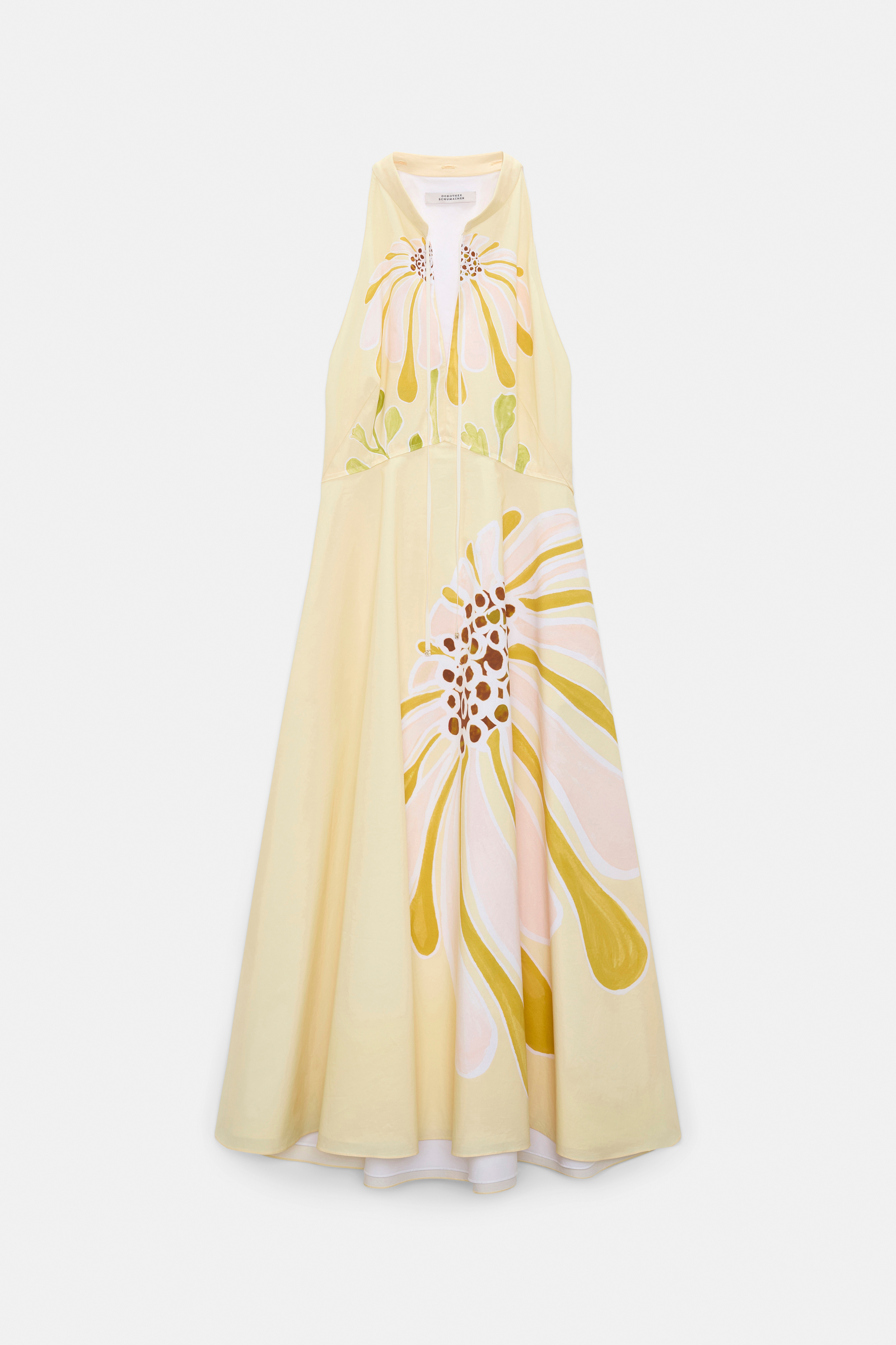 Dorothee Schumacher Printed cotton poplin midi-dress dream flower yellow